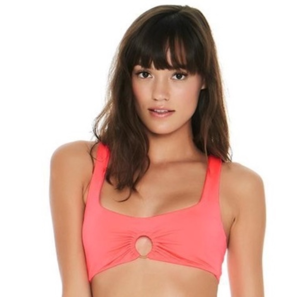 L Space Julia Ring Bikini Top Neon Pink Size XS